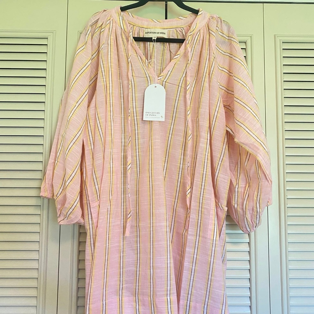 NWT Daughters of India Poet Mini Dress in Pink Sorbet